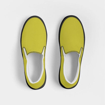 Deep Clear Yellow Men's Slip-On Canvas Sneakers (LY2-CL-DE) - Top