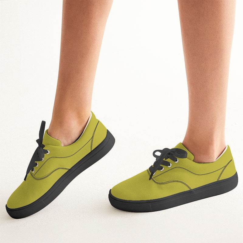 Deep Clear Yellow Women's Canvas Sneakers (LY2-CL-DE) - Woman CloseUp