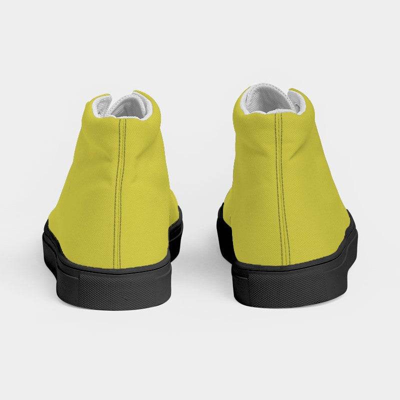 Deep Clear Yellow Women's High-Top Canvas Sneakers (LY2-CL-DE) - Back