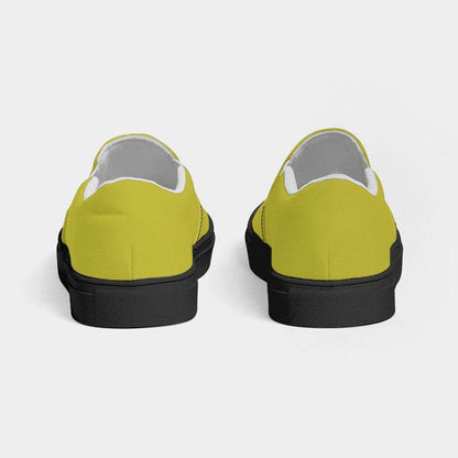 Deep Clear Yellow Women's Slip-On Canvas Sneakers (LY2-CL-DE) - Back