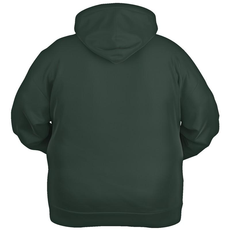 Deep Dark Shaded Green Gray Hoodie (C30M0Y30K90) - Ghost Back PLUS