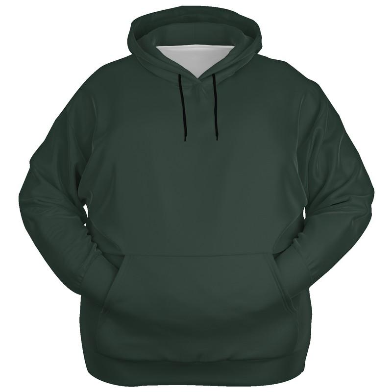 Deep Dark Shaded Green Gray Hoodie (C30M0Y30K90) - Ghost Front PLUS