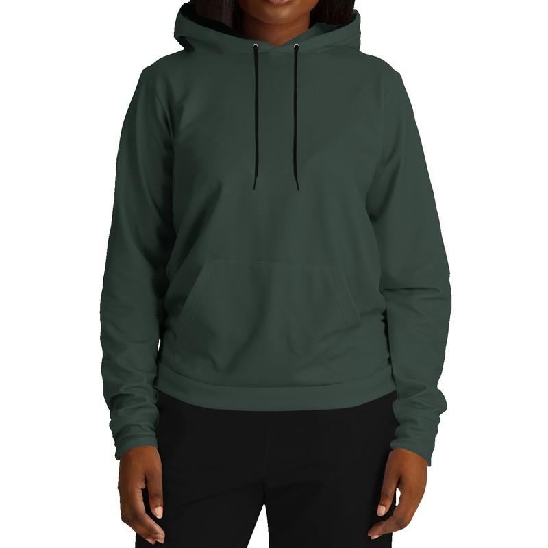 Deep Dark Shaded Green Gray Hoodie (C30M0Y30K90) - Woman Front
