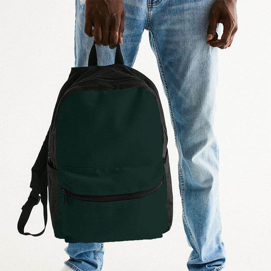 Deep Fully-Muted Blue-Green Canvas Backpack (BG-FM-DE) - Man Holding