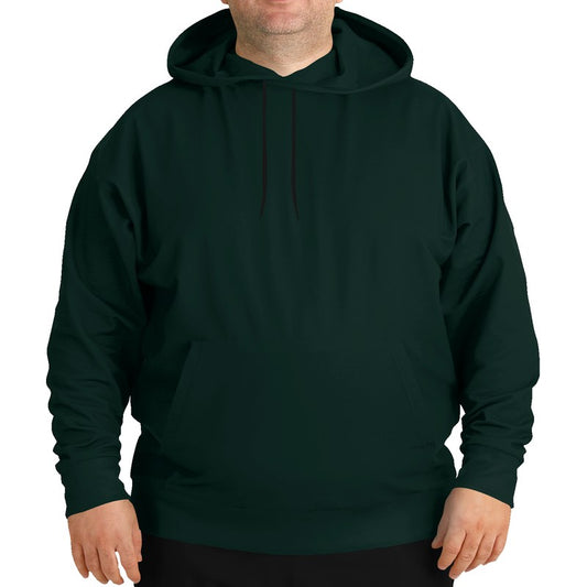 Deep Fully-Muted Blue-Green Hoodie PLUS (BG-FM-DE) - Man Front PLUS