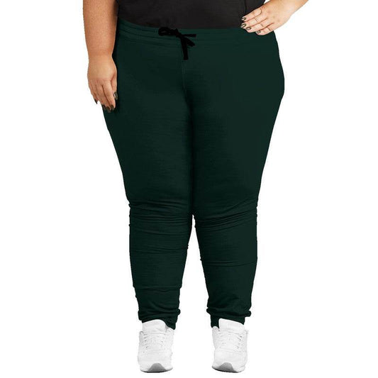 Deep Fully-Muted Blue-Green Joggers PLUS (BG-FM-DE) - Woman Front PLUS