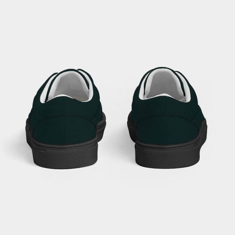 Deep Fully-Muted Blue-Green Men's Canvas Sneakers (CBG2-FM-DE) - Back
