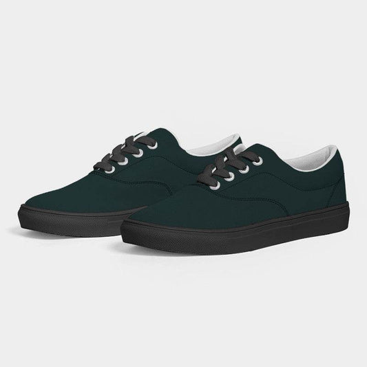 Deep Fully-Muted Blue-Green Men's Canvas Sneakers (CBG2-FM-DE) - Side 3