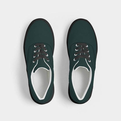 Deep Fully-Muted Blue-Green Men's Canvas Sneakers (CBG2-FM-DE) - Top