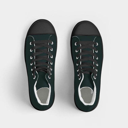 Deep Fully-Muted Blue-Green Men's High-Top Canvas Sneakers (CBG2-FM-DE) - Top