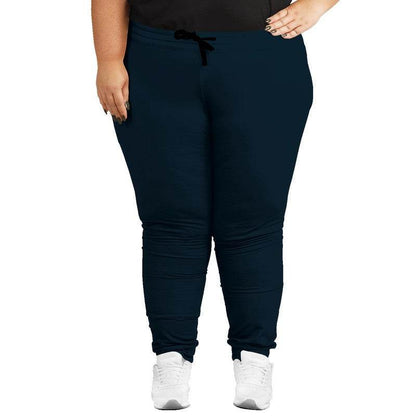 Deep Fully-Muted Blue Joggers PLUS (B-FM-DE) - Woman Front PLUS