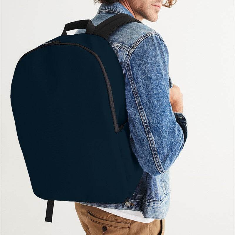 Deep Fully-Muted Blue Waterproof Backpack (B-FM-DE) - Man CloseUp