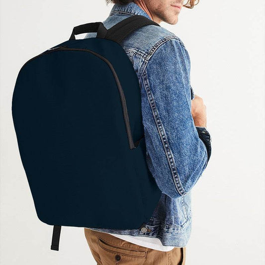 Deep Fully-Muted Blue Waterproof Backpack (B-FM-DE) - Man CloseUp