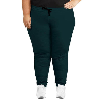 Deep Fully-Muted Cyan Joggers PLUS (C-FM-DE) - Woman Front PLUS