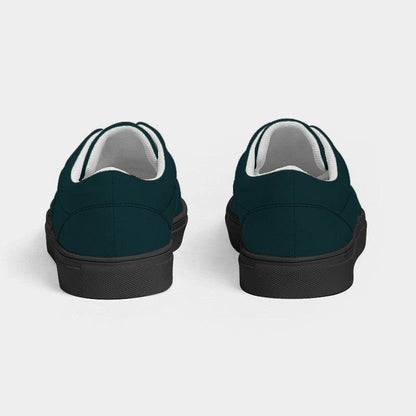 Deep Fully-Muted Cyan Men's Canvas Sneakers (C-FM-DE) - Back