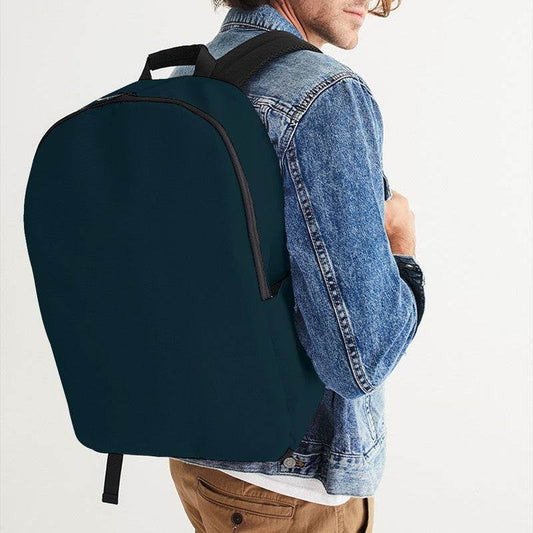 Deep Fully-Muted Cyan Waterproof Backpack (BC2-FM-DE) - Man CloseUp