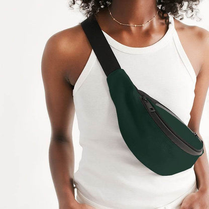 Deep Fully-Muted Green Belt Bag (BGG2-FM-DE) - Woman Front CloseUp