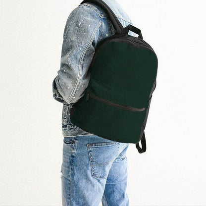 Deep Fully-Muted Green Canvas Backpack (BGG2-FM-DE) - Man Back CloseUp