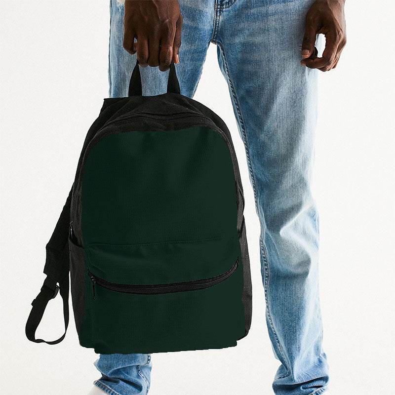 Deep Fully-Muted Green Canvas Backpack (BGG2-FM-DE) - Man Holding
