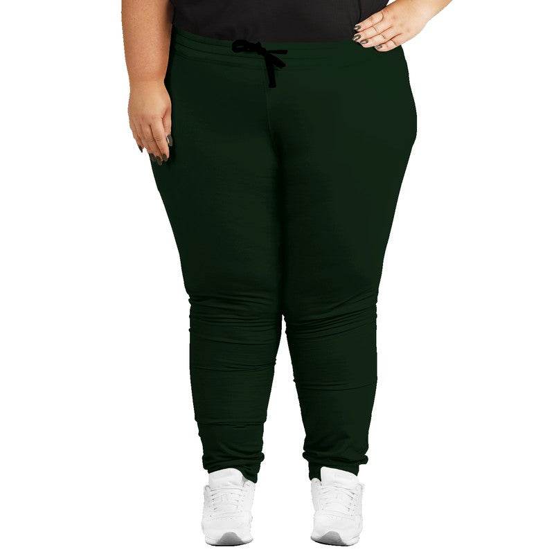 Deep Fully-Muted Green Joggers PLUS (G-FM-DE) - Woman Front PLUS