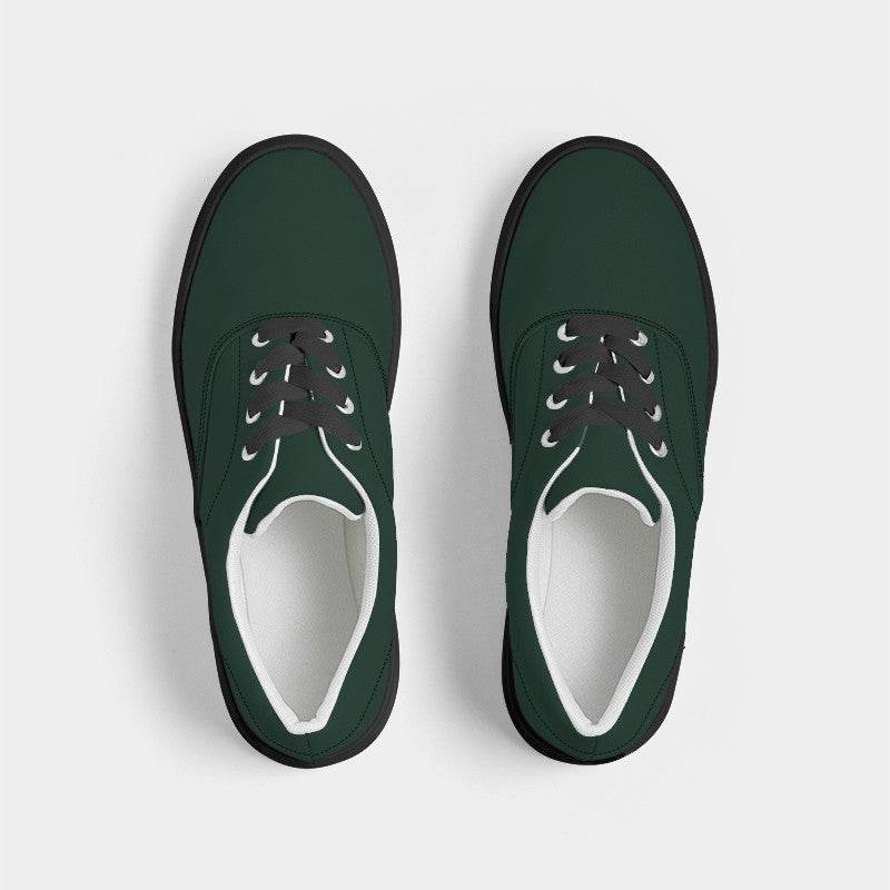 Deep Fully-Muted Green Men's Canvas Sneakers (BGG2-FM-DE) - Top