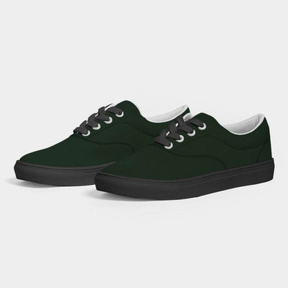 Deep Fully-Muted Green Men's Canvas Sneakers (G-FM-DE) - Side 3