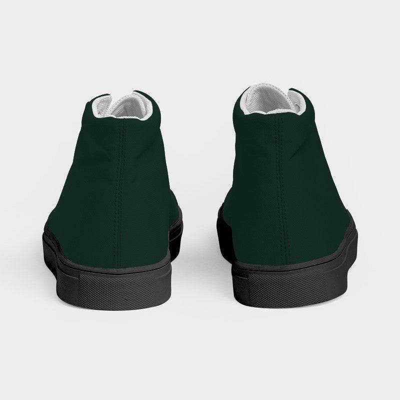 Deep Fully-Muted Green Men's High-Top Canvas Sneakers (BGG2-FM-DE) - Back