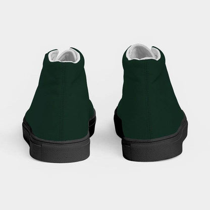 Deep Fully-Muted Green Men's High-Top Canvas Sneakers (BGG2-FM-DE) - Back