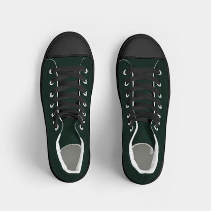 Deep Fully-Muted Green Women's High-Top Canvas Sneakers (BGG2-FM-DE) - Top