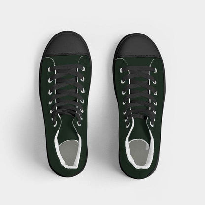 Deep Fully-Muted Green Women's High-Top Canvas Sneakers (G-FM-DE) - Top
