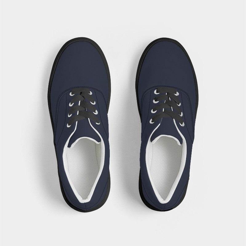 Deep Fully-Muted Indigo Men's Canvas Sneakers (I-FM-DE) - Top