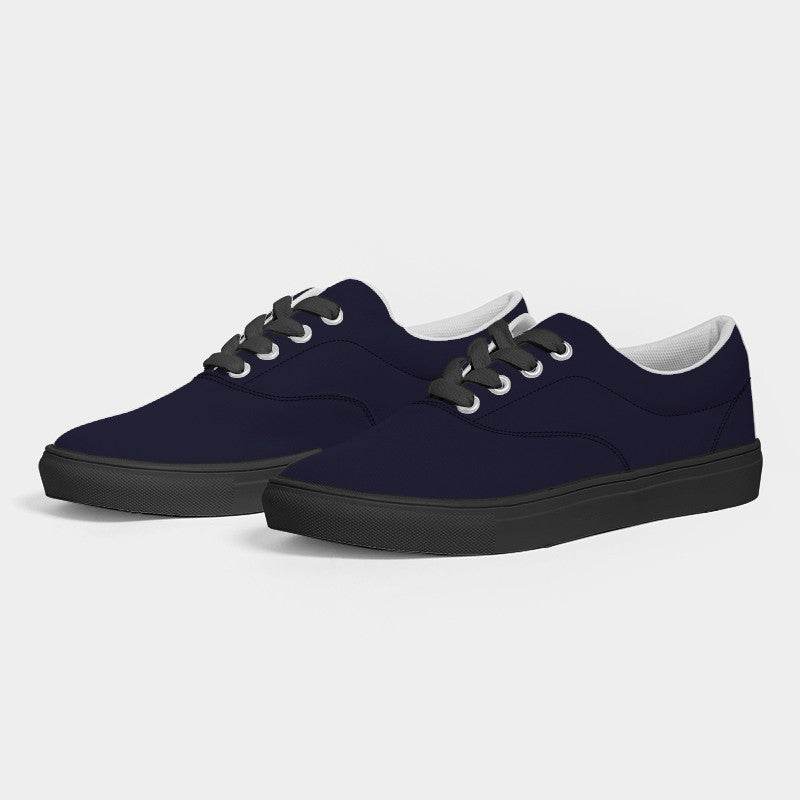 Deep Fully-Muted Indigo Men's Canvas Sneakers (PUI2-FM-DE) - Side 3
