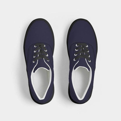 Deep Fully-Muted Indigo Men's Canvas Sneakers (PUI2-FM-DE) - Top