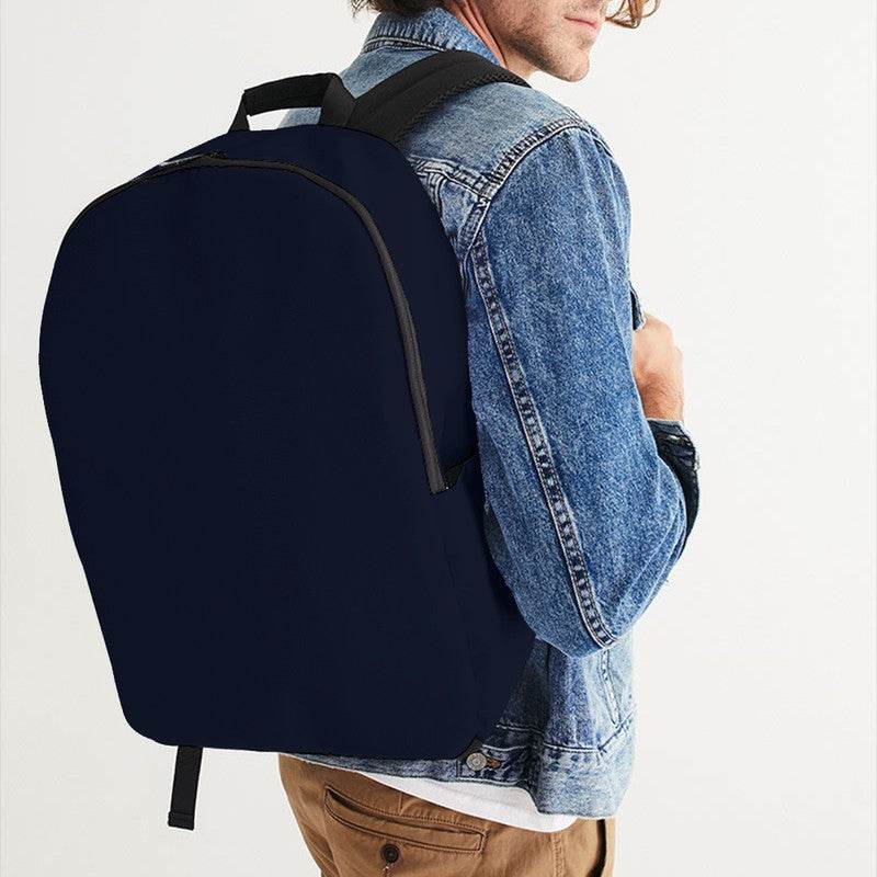 Deep Fully-Muted Indigo Waterproof Backpack (I-FM-DE) - Man CloseUp