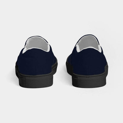 Deep Fully-Muted Indigo Women's Slip-On Canvas Sneakers (I-FM-DE) - Back
