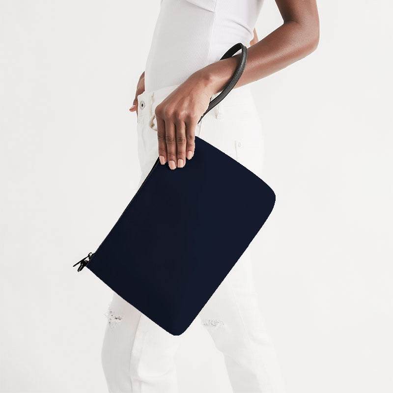 Deep Fully-Muted Indigo Zip Pouch (I-FM-DE) - Side Holding
