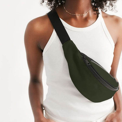 Deep Fully-Muted Lime Belt Bag (L-FM-DE) - Woman Front CloseUp