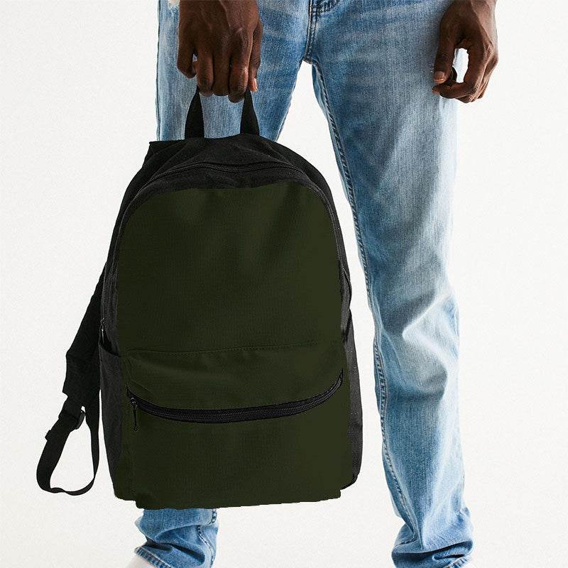 Deep Fully-Muted Lime Canvas Backpack (L-FM-DE) - Man Holding
