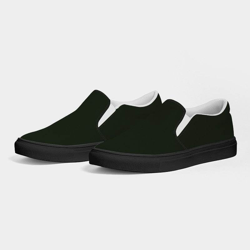 Deep Fully-Muted Lime Men's Slip-On Canvas Sneakers (GL2-FM-DE) - Side 3