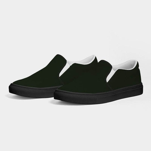 Deep Fully-Muted Lime Men's Slip-On Canvas Sneakers (GL2-FM-DE) - Side 3