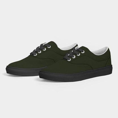 Deep Fully-Muted Lime Women's Canvas Sneakers (L-FM-DE) - Side 3