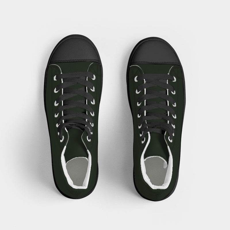 Deep Fully-Muted Lime Women's High-Top Canvas Sneakers (GL2-FM-DE) - Top
