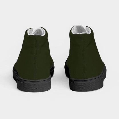 Deep Fully-Muted Lime Women's High-Top Canvas Sneakers (L-FM-DE) - Back