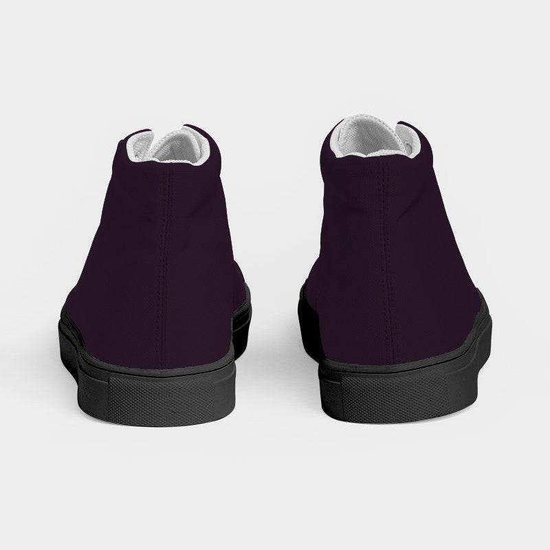 Deep Fully-Muted Magenta Men's High-Top Canvas Sneakers (M-FM-DE) - Back