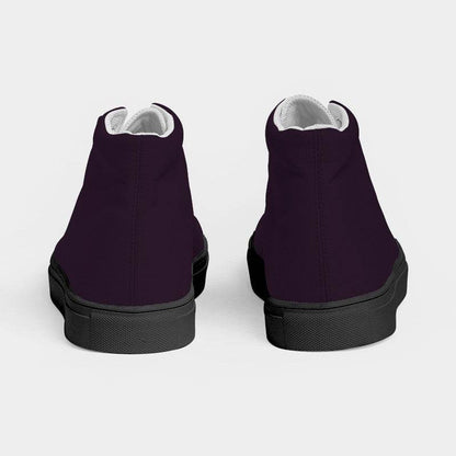 Deep Fully-Muted Magenta Men's High-Top Canvas Sneakers (M-FM-DE) - Back