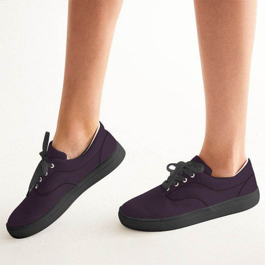Deep Fully-Muted Magenta Women's Canvas Sneakers (M-FM-DE) - Woman CloseUp