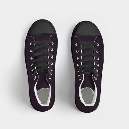 Deep Fully-Muted Magenta Women's High-Top Canvas Sneakers (M-FM-DE) - Top