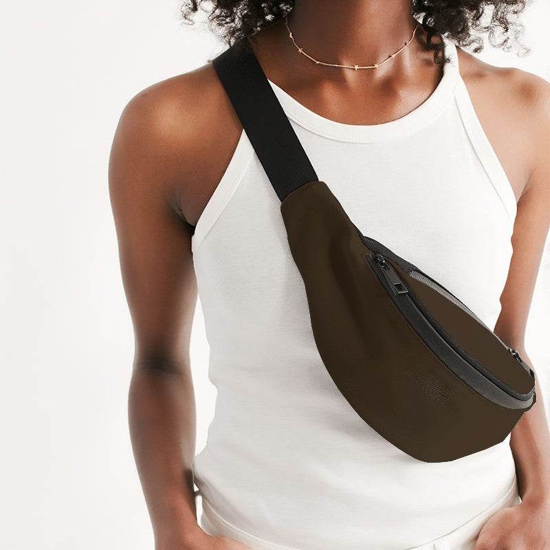 Deep Fully-Muted Orange Belt Bag (O-FM-DE) - Woman Front CloseUp