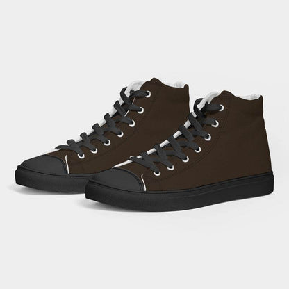 Deep Fully-Muted Orange Men's High-Top Canvas Sneakers (O-FM-DE) - Side 3