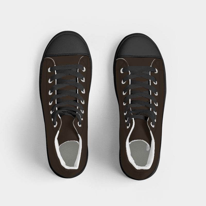 Deep Fully-Muted Orange Men's High-Top Canvas Sneakers (O-FM-DE) - Top